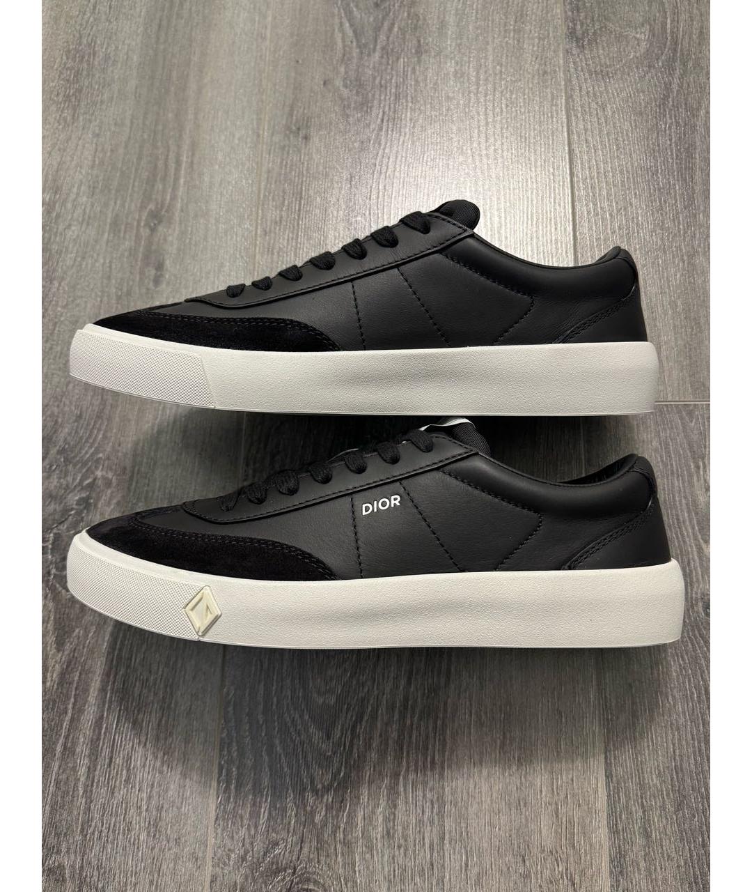 CHRISTIAN DIOR Черные кожаные низкие кроссовки / кеды, фото 9