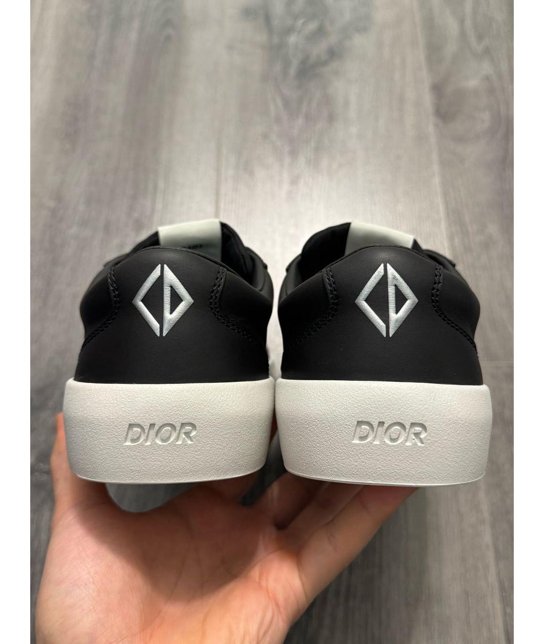 CHRISTIAN DIOR Черные кожаные низкие кроссовки / кеды, фото 4