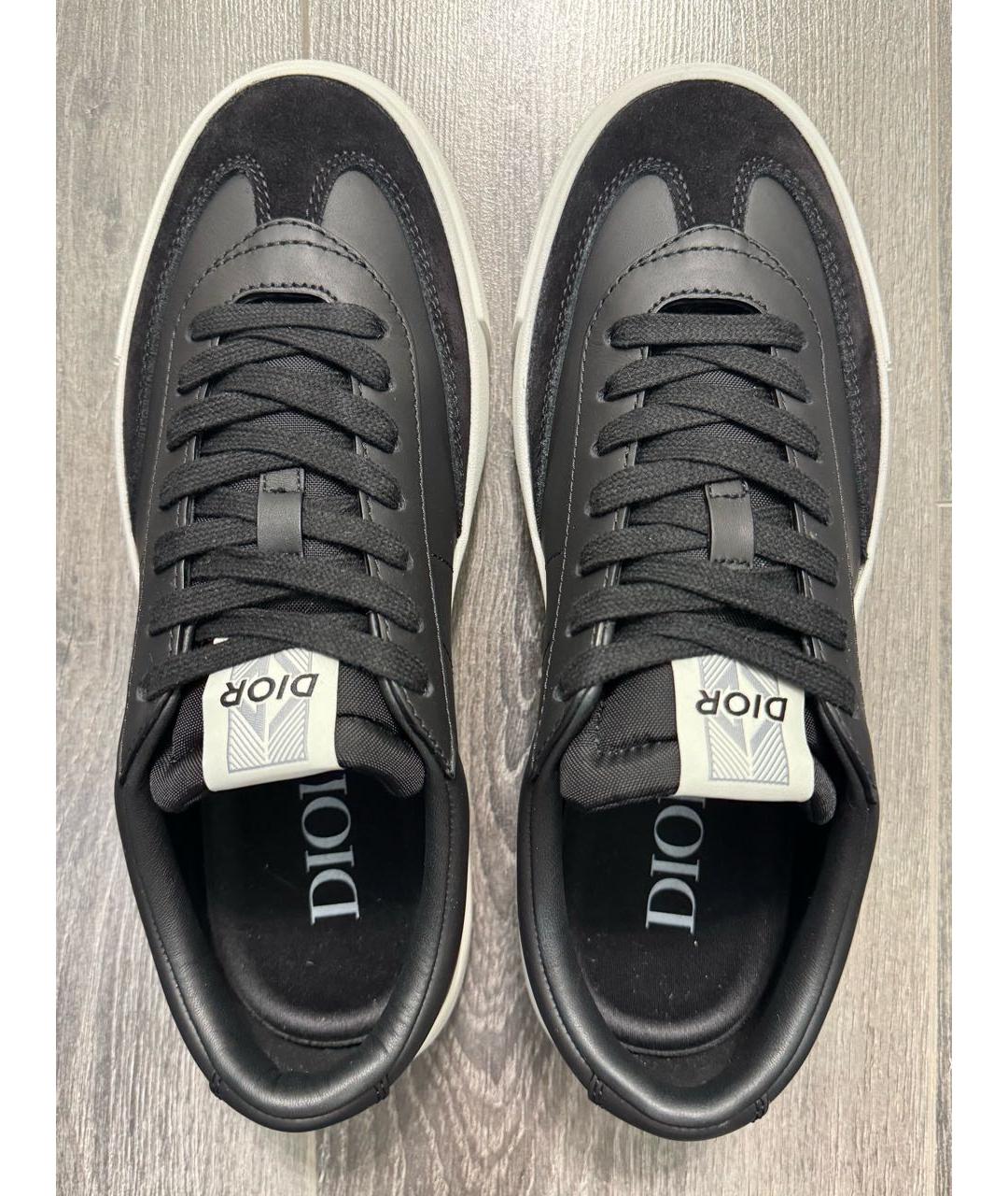 CHRISTIAN DIOR Черные кожаные низкие кроссовки / кеды, фото 3