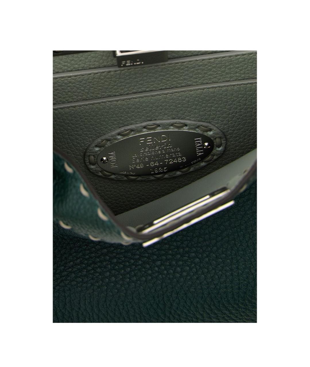 FENDI Зеленая кожаная сумка через плечо, фото 7