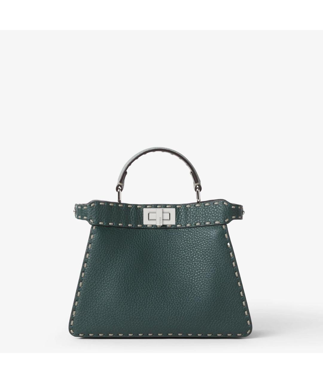 FENDI Зеленая кожаная сумка через плечо, фото 1