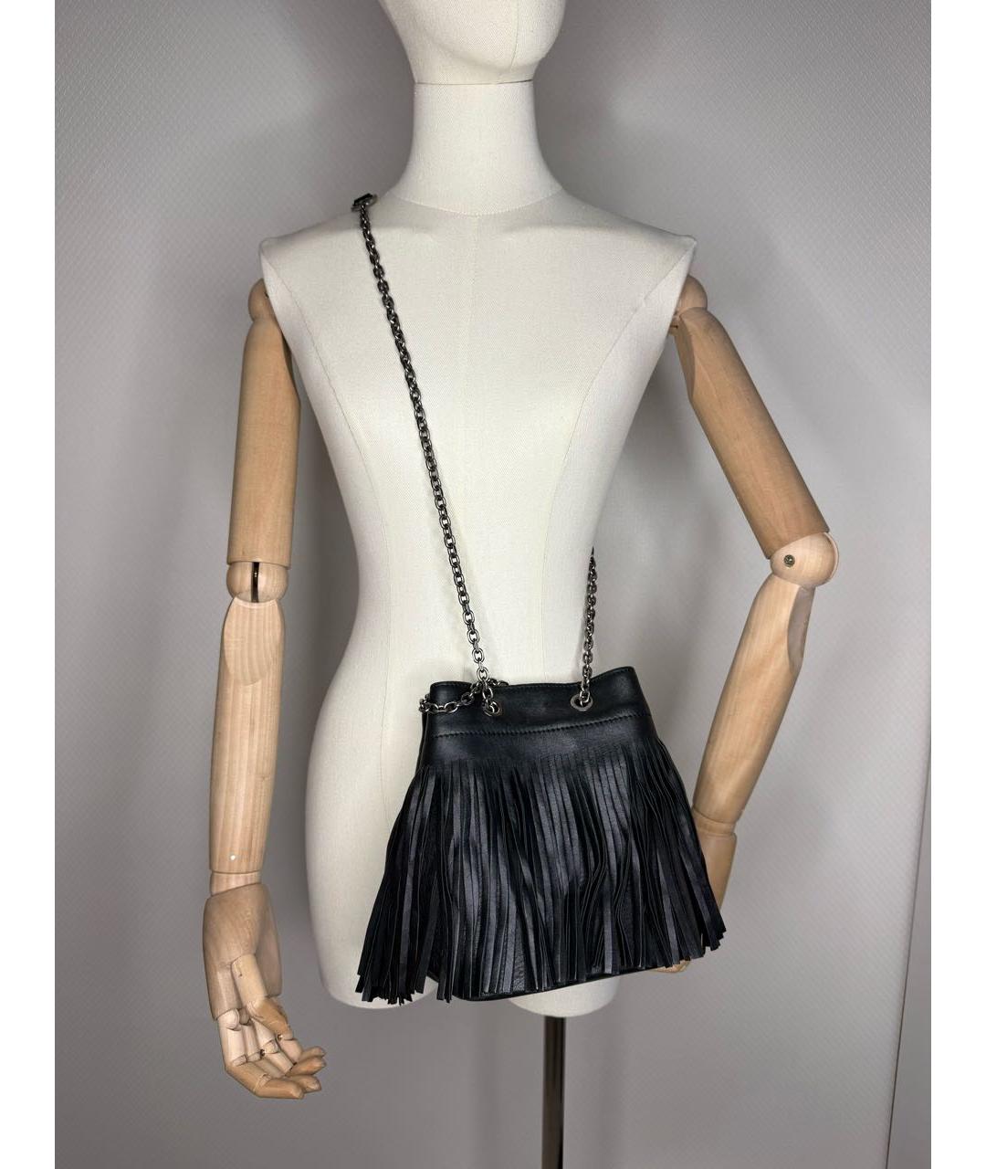 MAX MARA Черная кожаная сумка с короткими ручками, фото 2