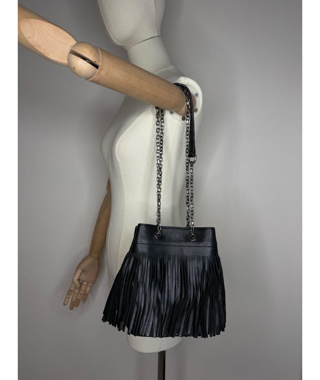 MAX MARA Черная кожаная сумка с короткими ручками, фото 4