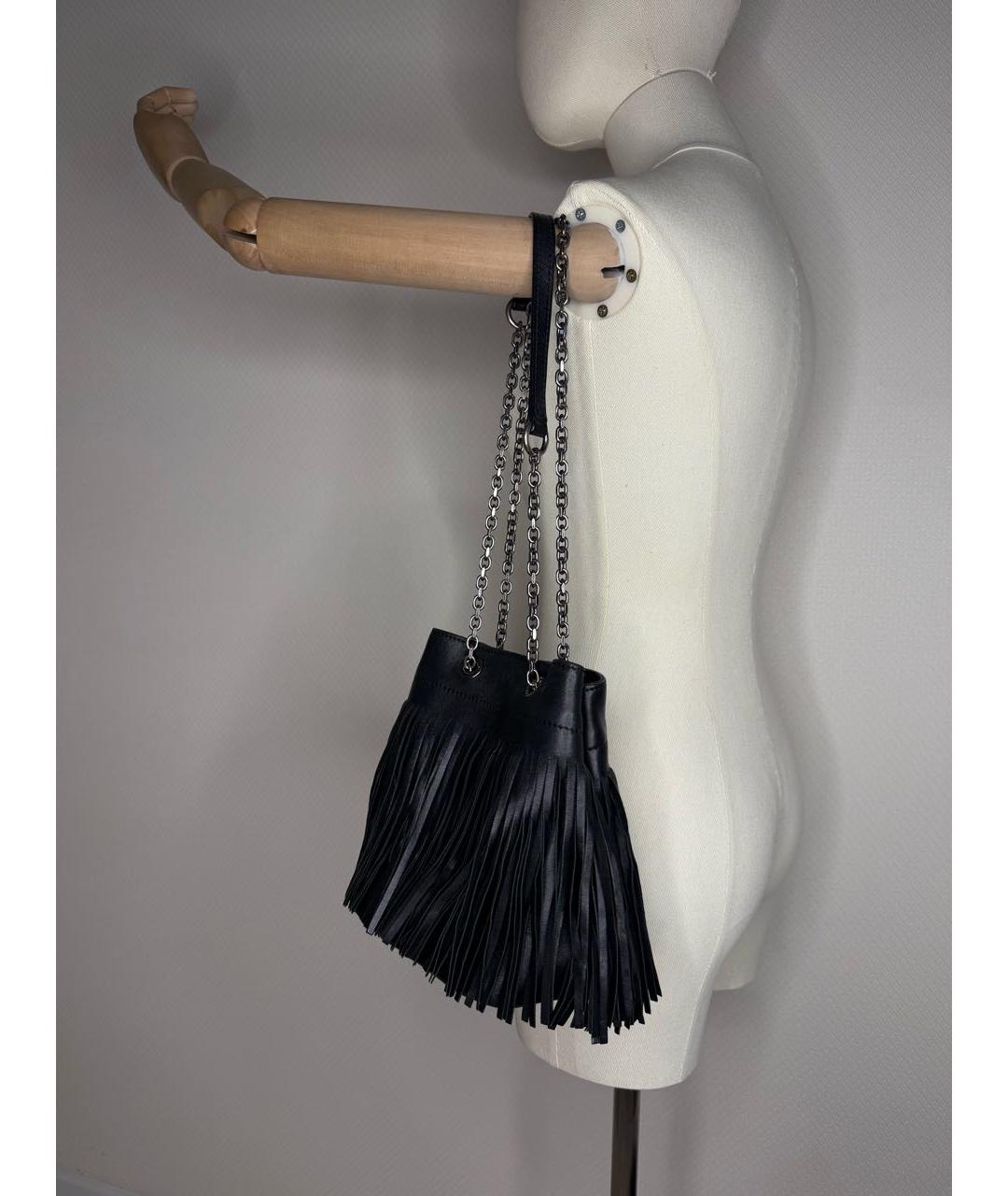 MAX MARA Черная кожаная сумка с короткими ручками, фото 3