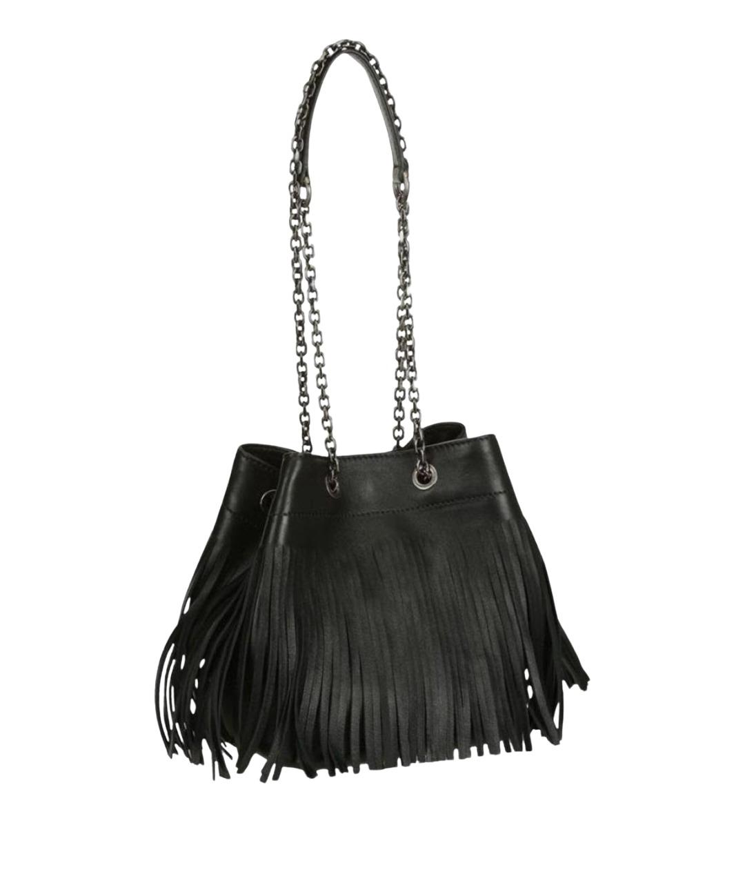 MAX MARA Черная кожаная сумка с короткими ручками, фото 1