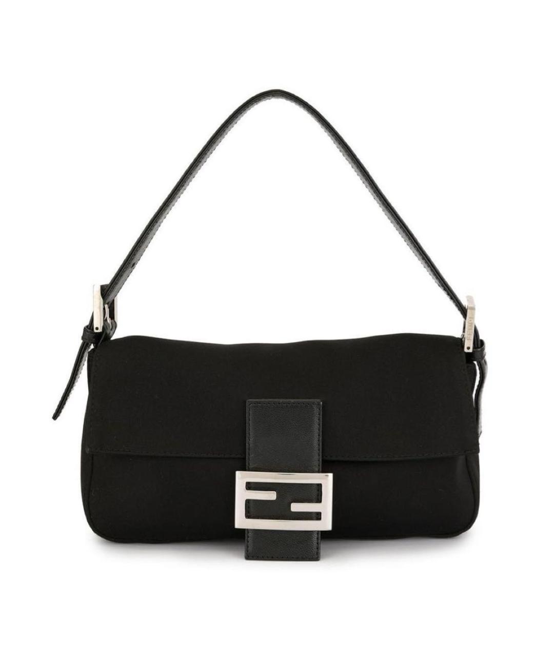 FENDI Черная тканевая сумка с короткими ручками, фото 9