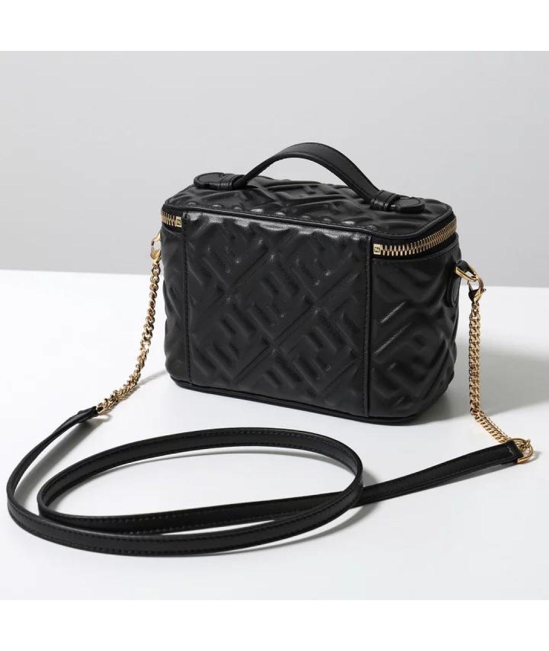 FENDI Черная кожаная сумка через плечо, фото 4