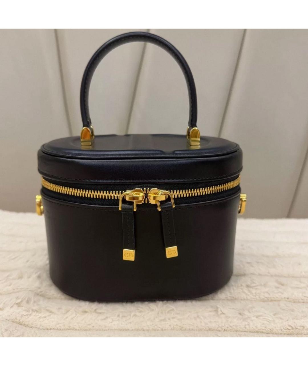 CHRISTIAN DIOR Черная кожаная сумка через плечо, фото 8