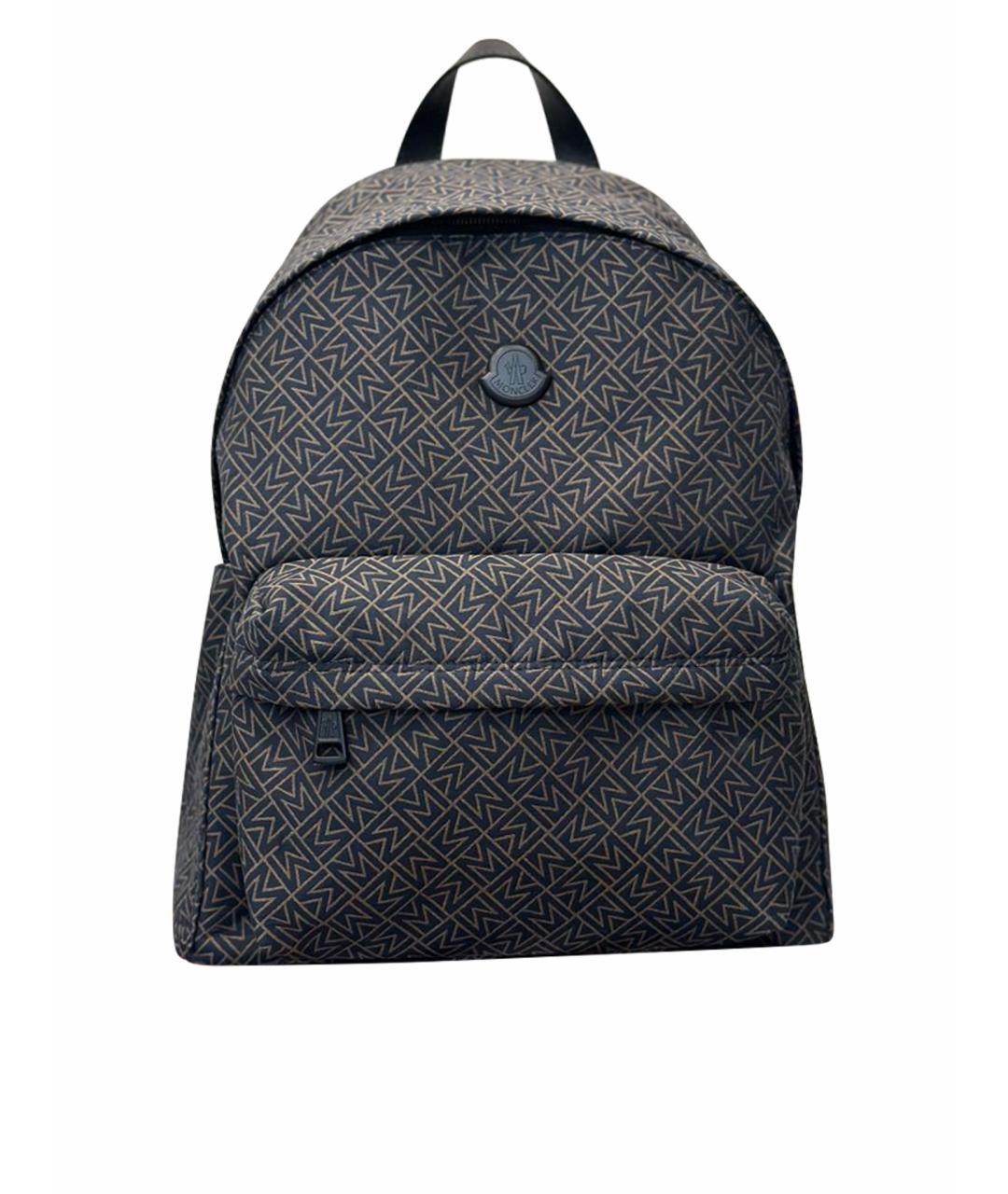 MONCLER Темно-синий тканевый рюкзак, фото 1