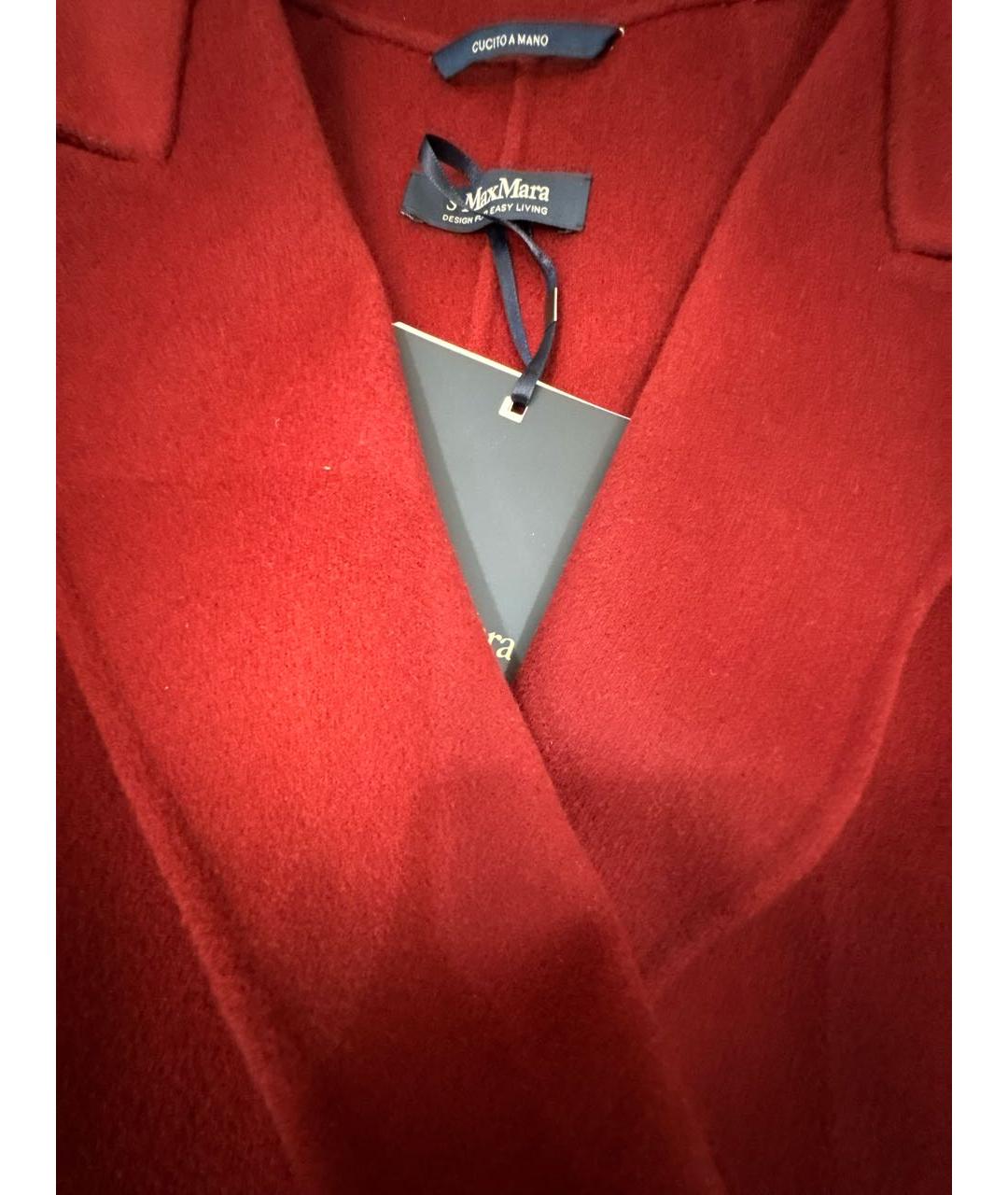 'S MAX MARA Бордовое шерстяное пальто, фото 4
