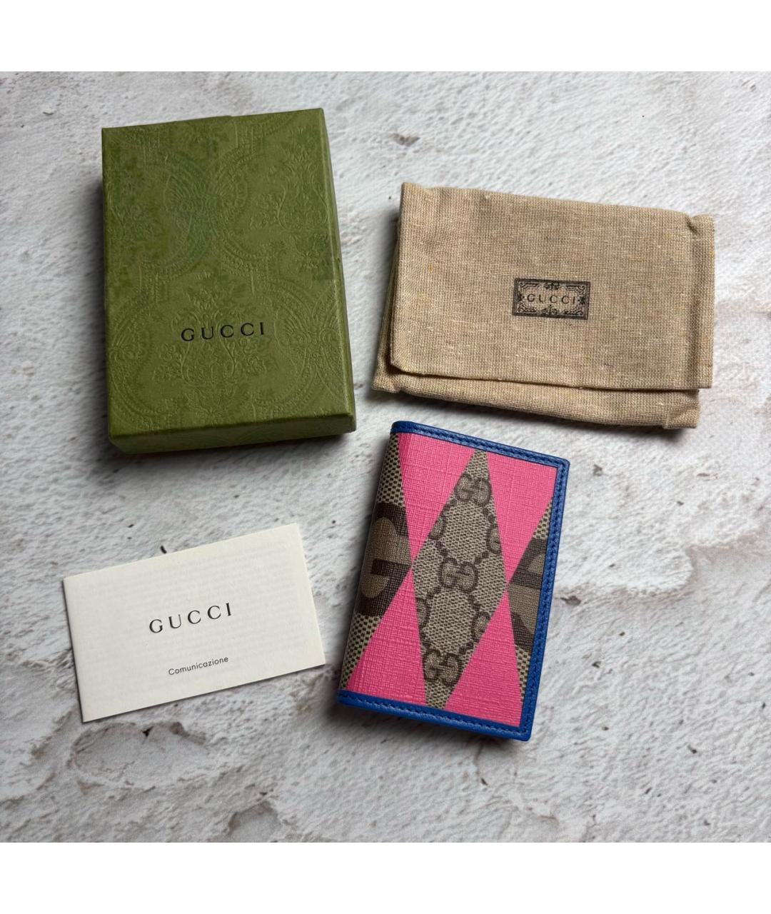 GUCCI Розовый кожаный кардхолдер, фото 6