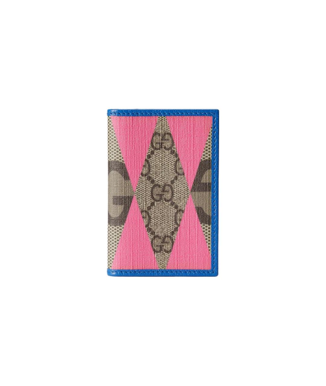GUCCI Розовый кожаный кардхолдер, фото 1