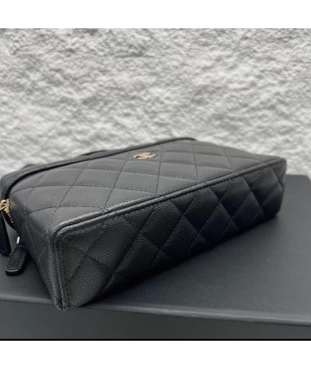 CHANEL Черная кожаная сумка с короткими ручками, фото 6