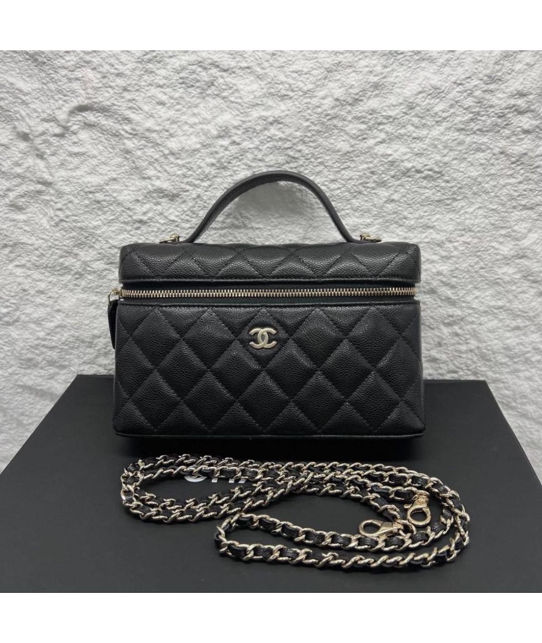 CHANEL Черная кожаная сумка с короткими ручками, фото 2