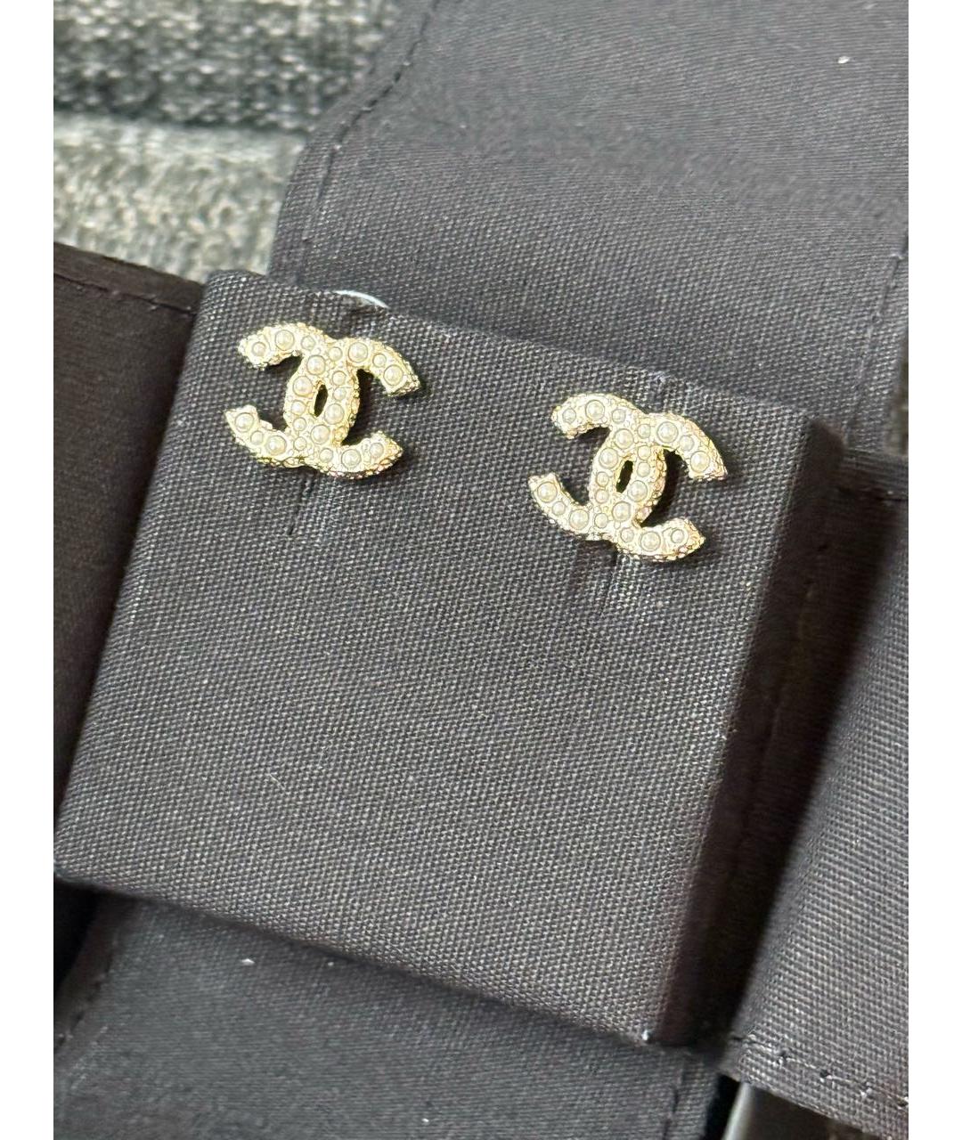 CHANEL Золотые металлические серьги, фото 2
