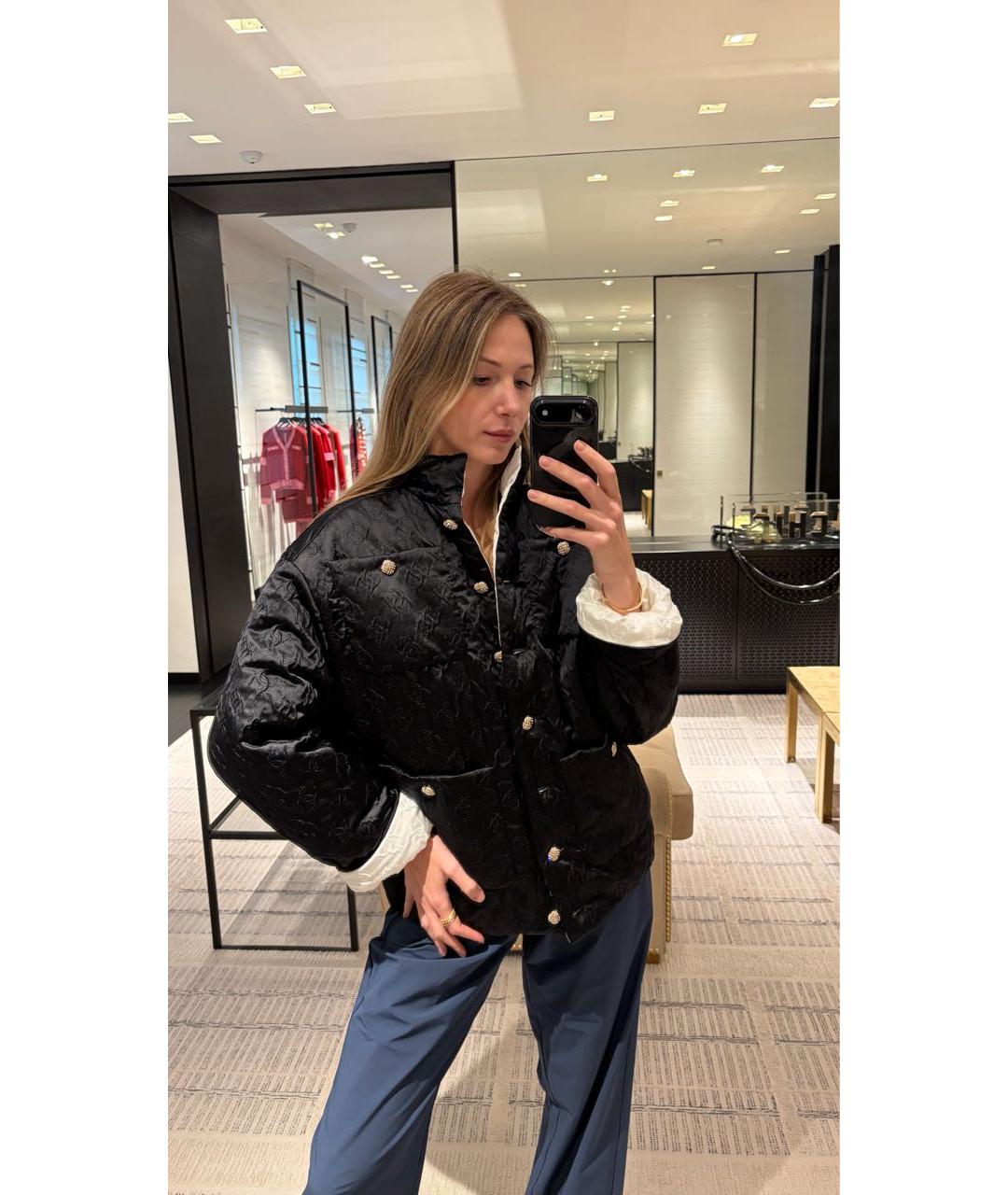 CHANEL Черная атласная куртка, фото 5