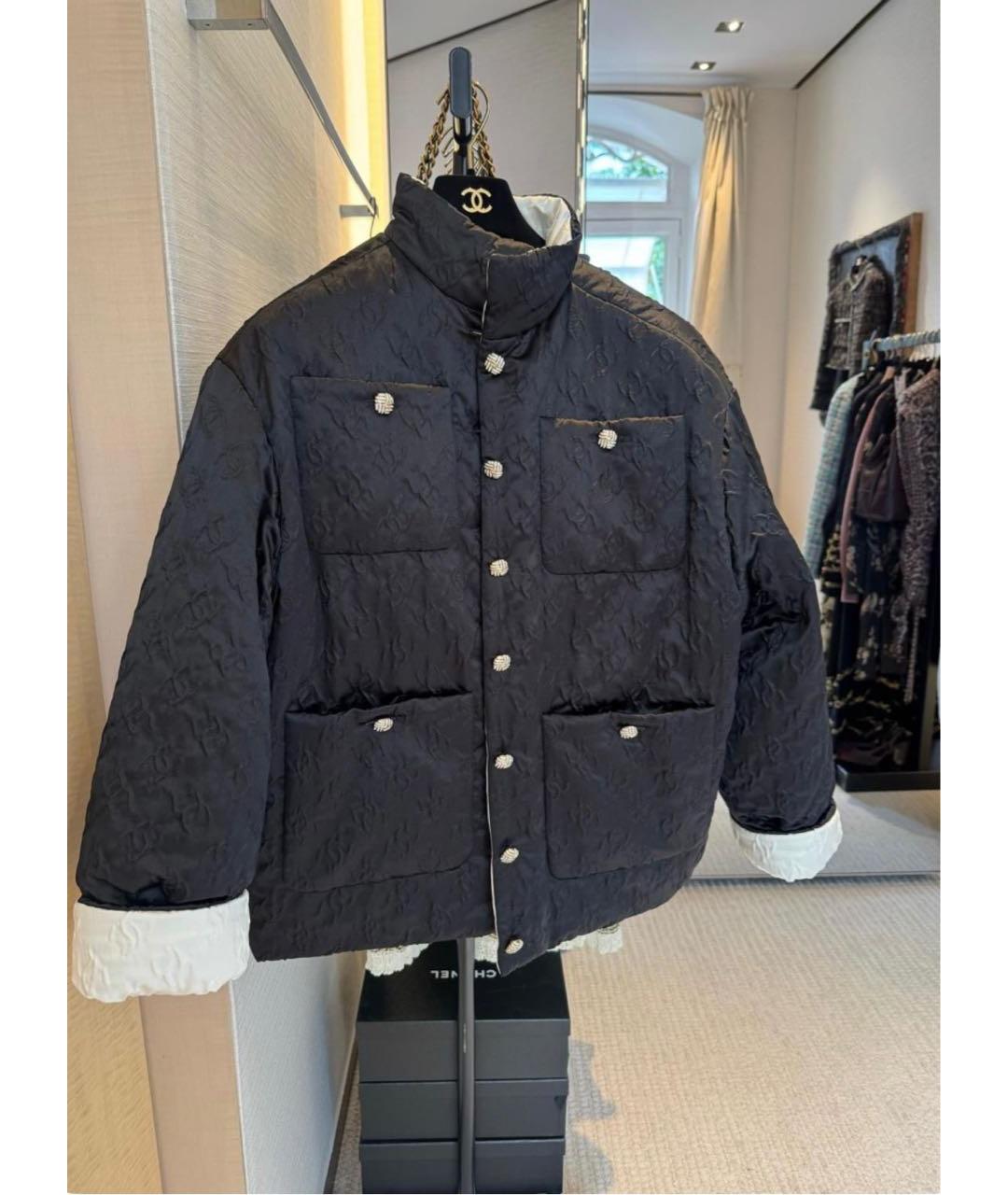 CHANEL Черная атласная куртка, фото 6
