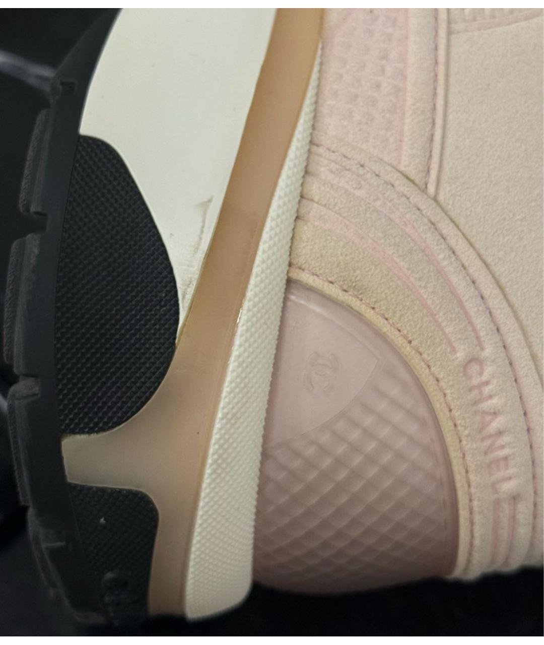 CHANEL Розовые текстильные кроссовки, фото 8