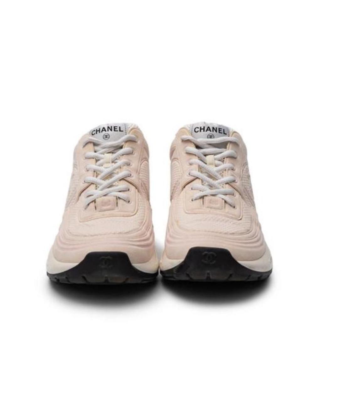 CHANEL Розовые текстильные кроссовки, фото 2