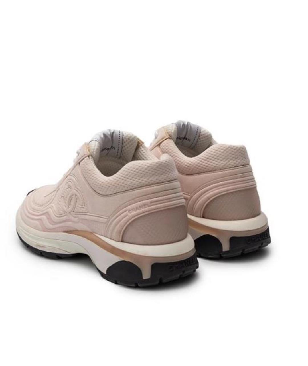 CHANEL Розовые текстильные кроссовки, фото 4