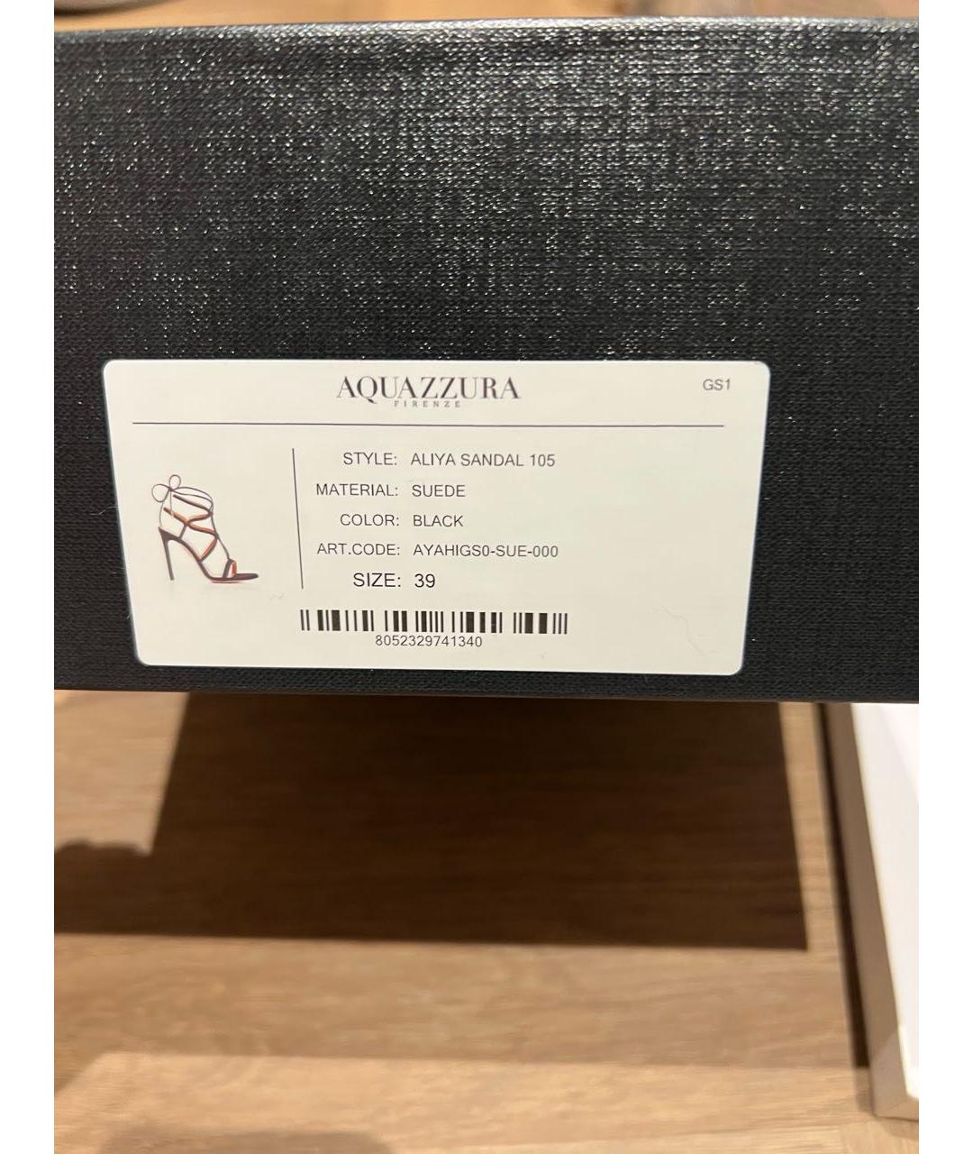 AQUAZZURA Черные замшевые босоножки, фото 6