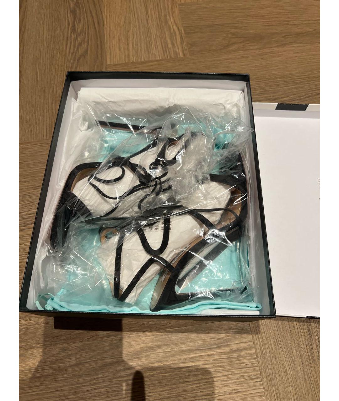 AQUAZZURA Черные замшевые босоножки, фото 7