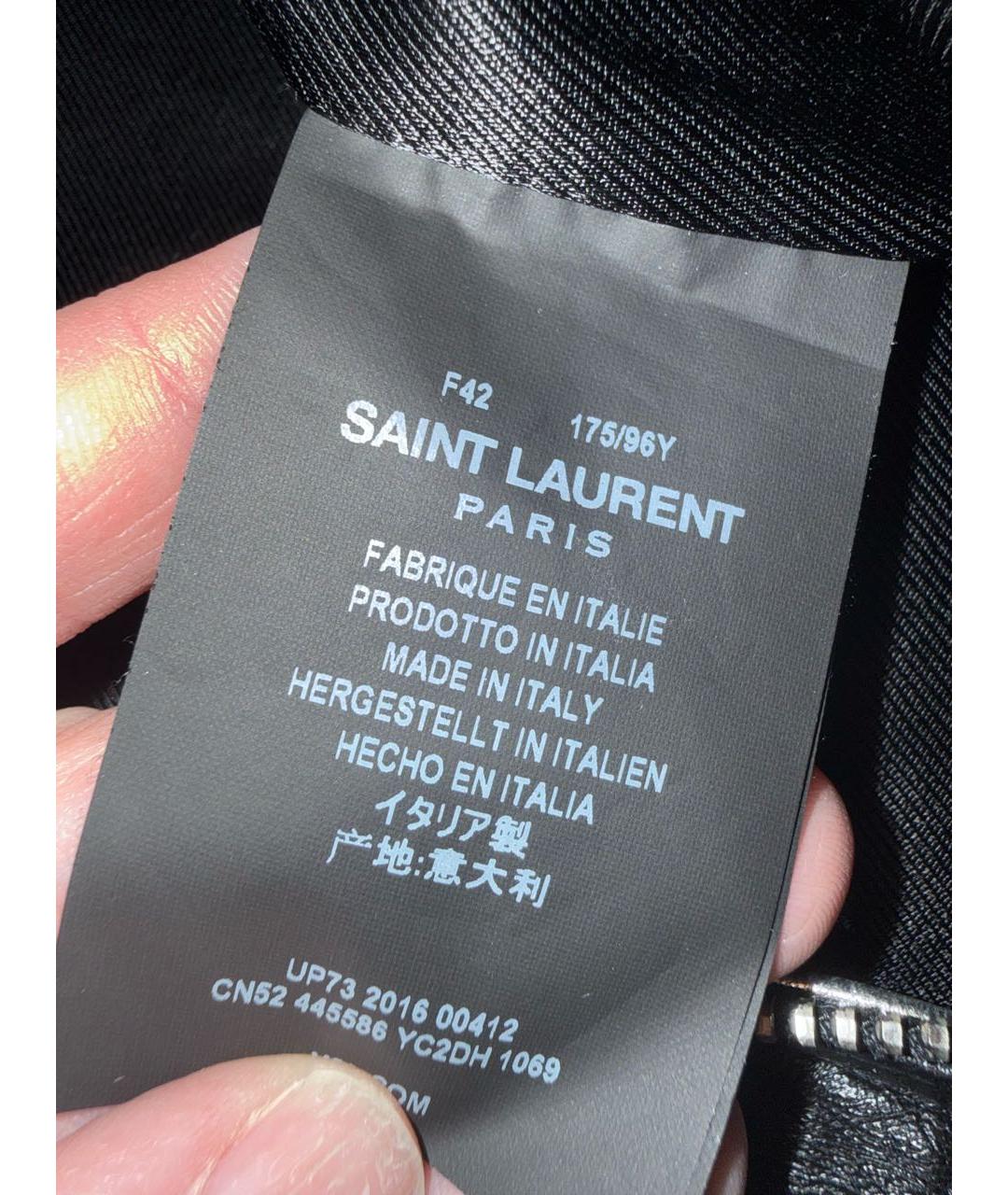 SAINT LAURENT Черная кожаная куртка, фото 5