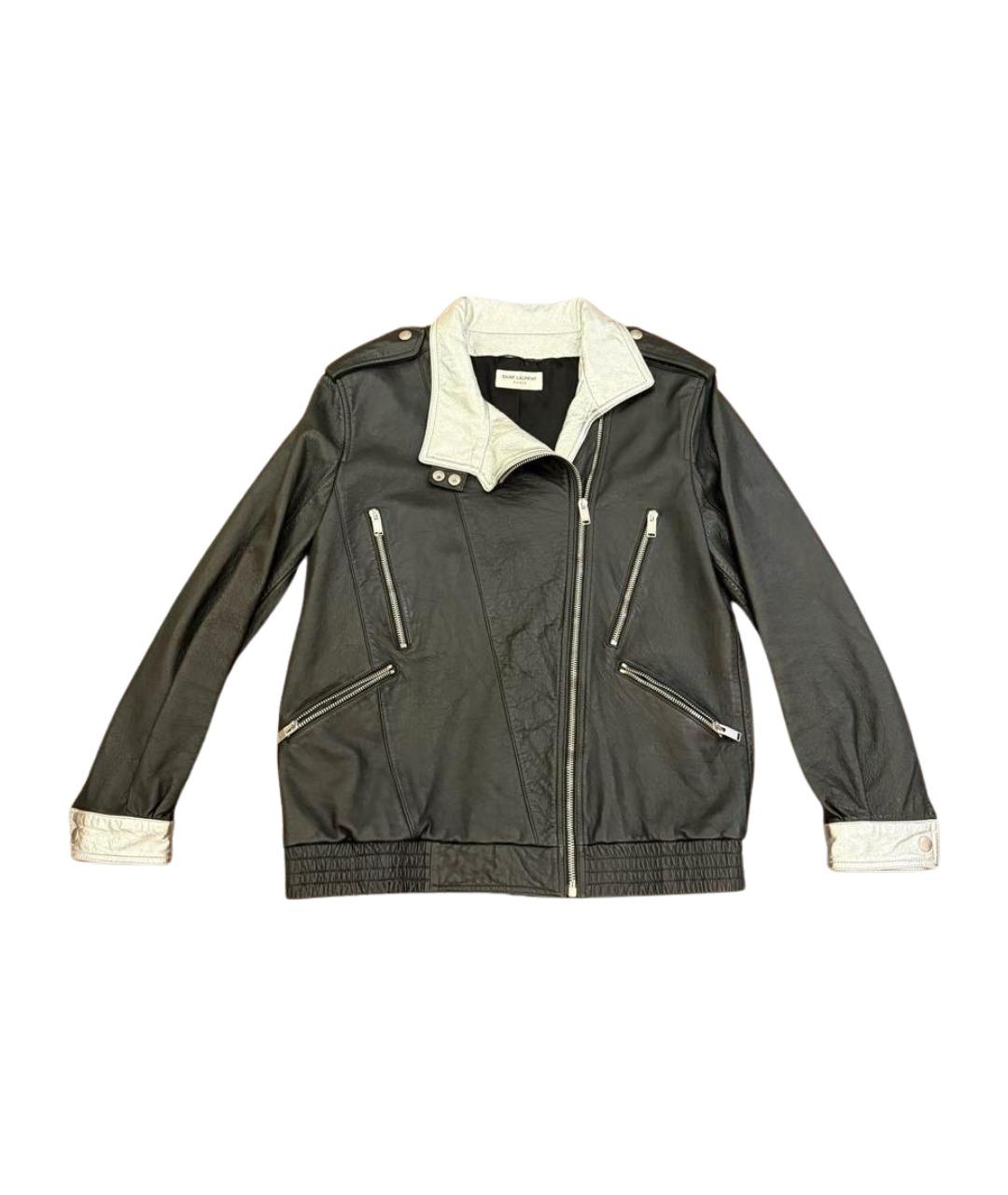 SAINT LAURENT Черная кожаная куртка, фото 1