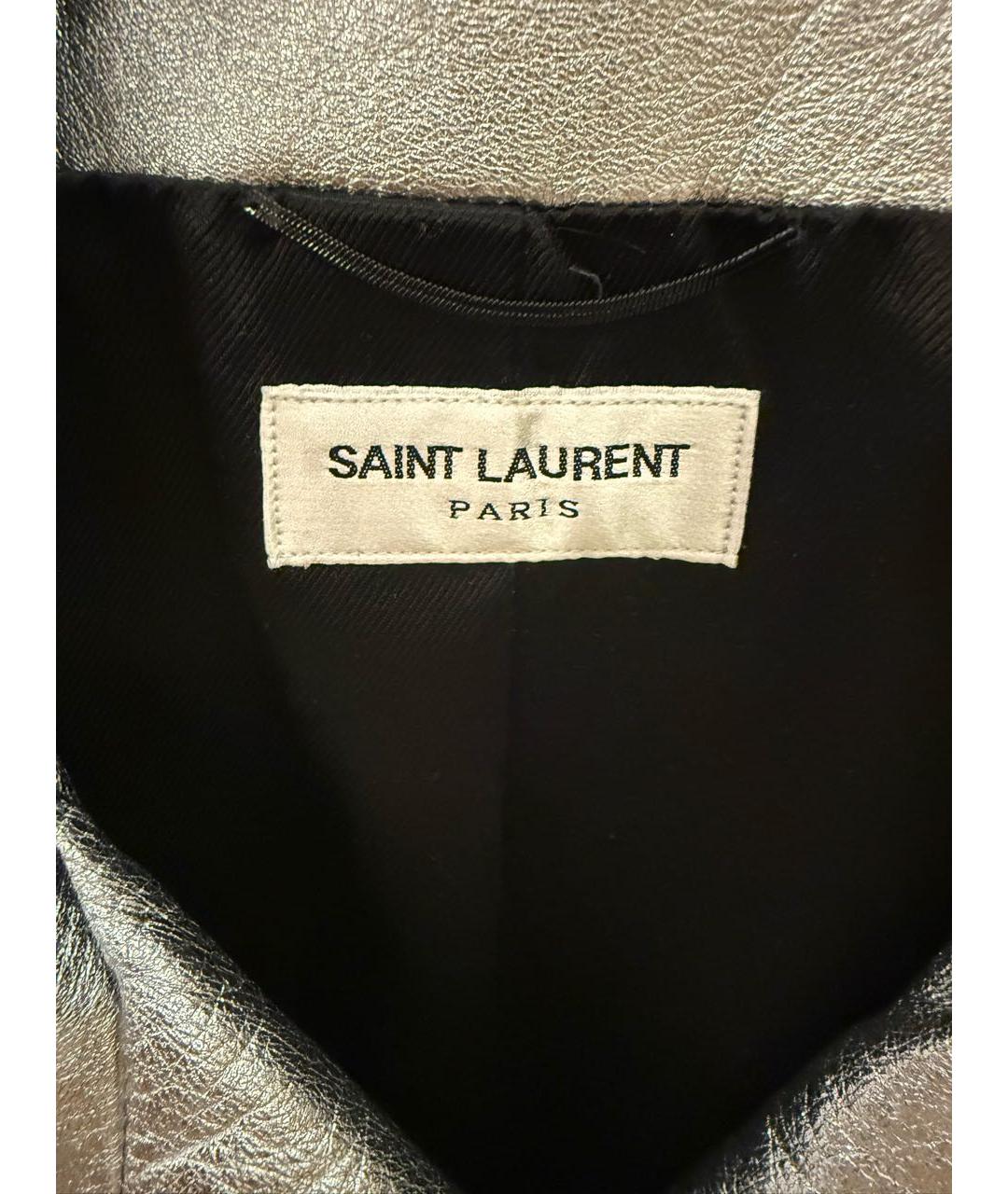 SAINT LAURENT Черная кожаная куртка, фото 3