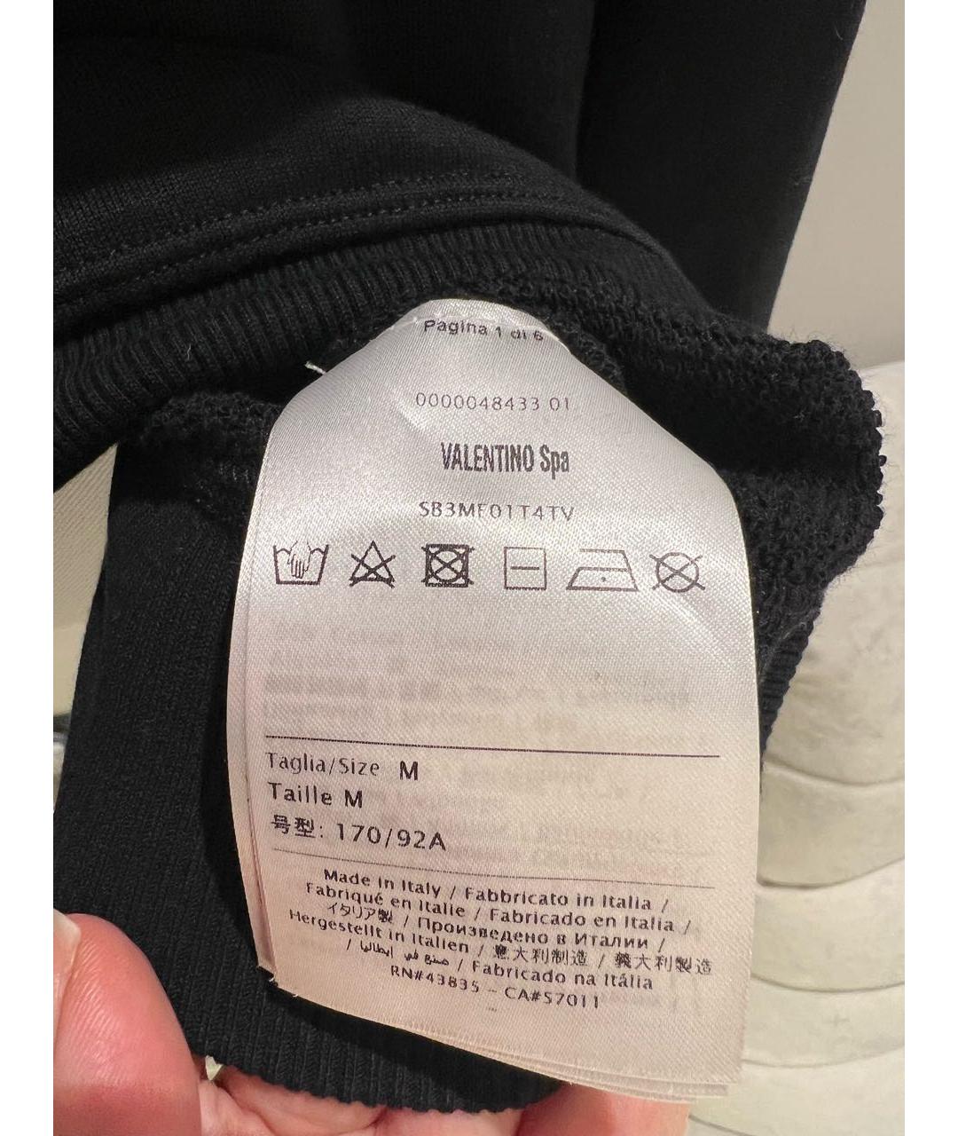 VALENTINO Черный хлопковый джемпер / свитер, фото 5