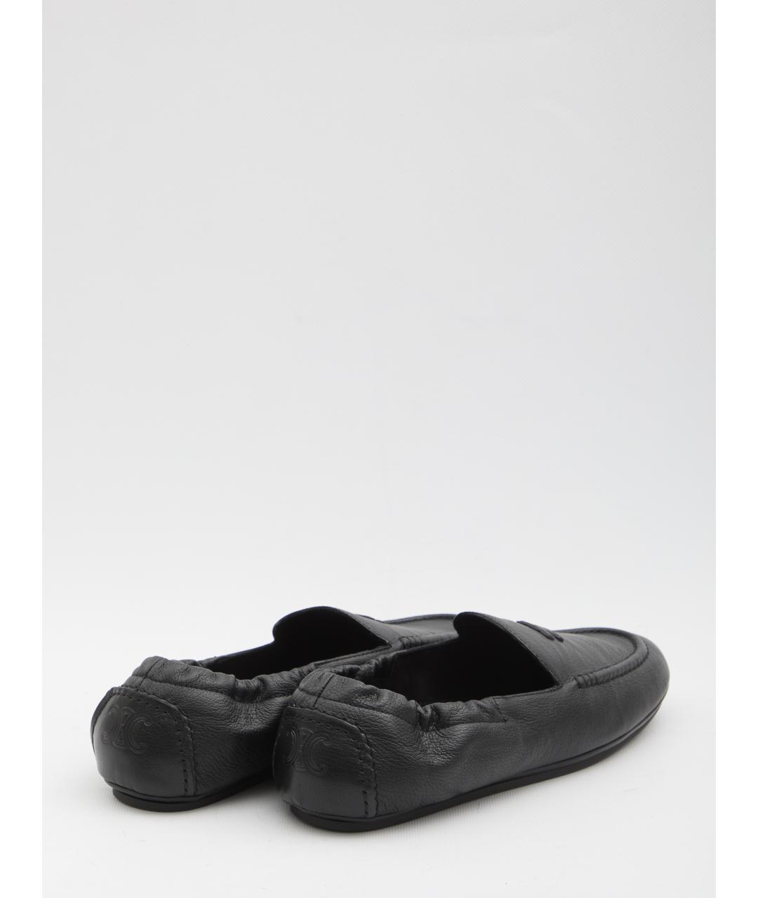 CELINE Черные кожаные лоферы, фото 2