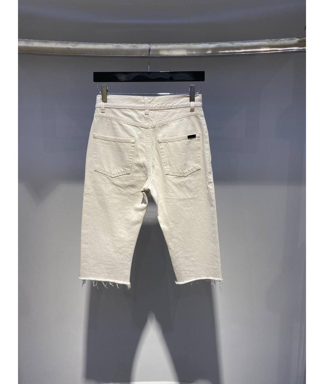 SAINT LAURENT Бежевые хлопковые прямые джинсы, фото 2