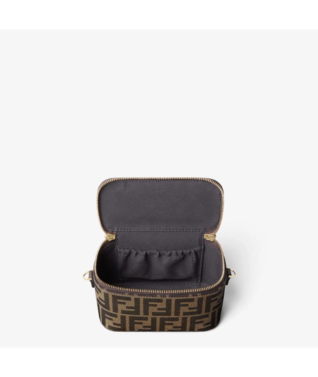 FENDI Коричневая тканевая сумка через плечо, фото 3