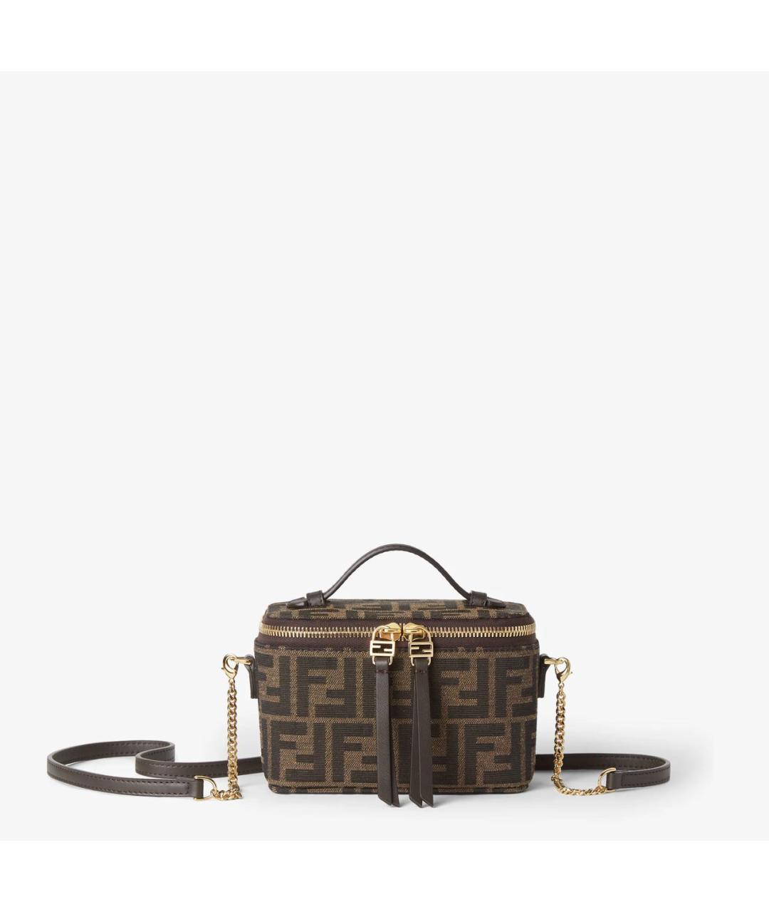 FENDI Коричневая тканевая сумка через плечо, фото 1