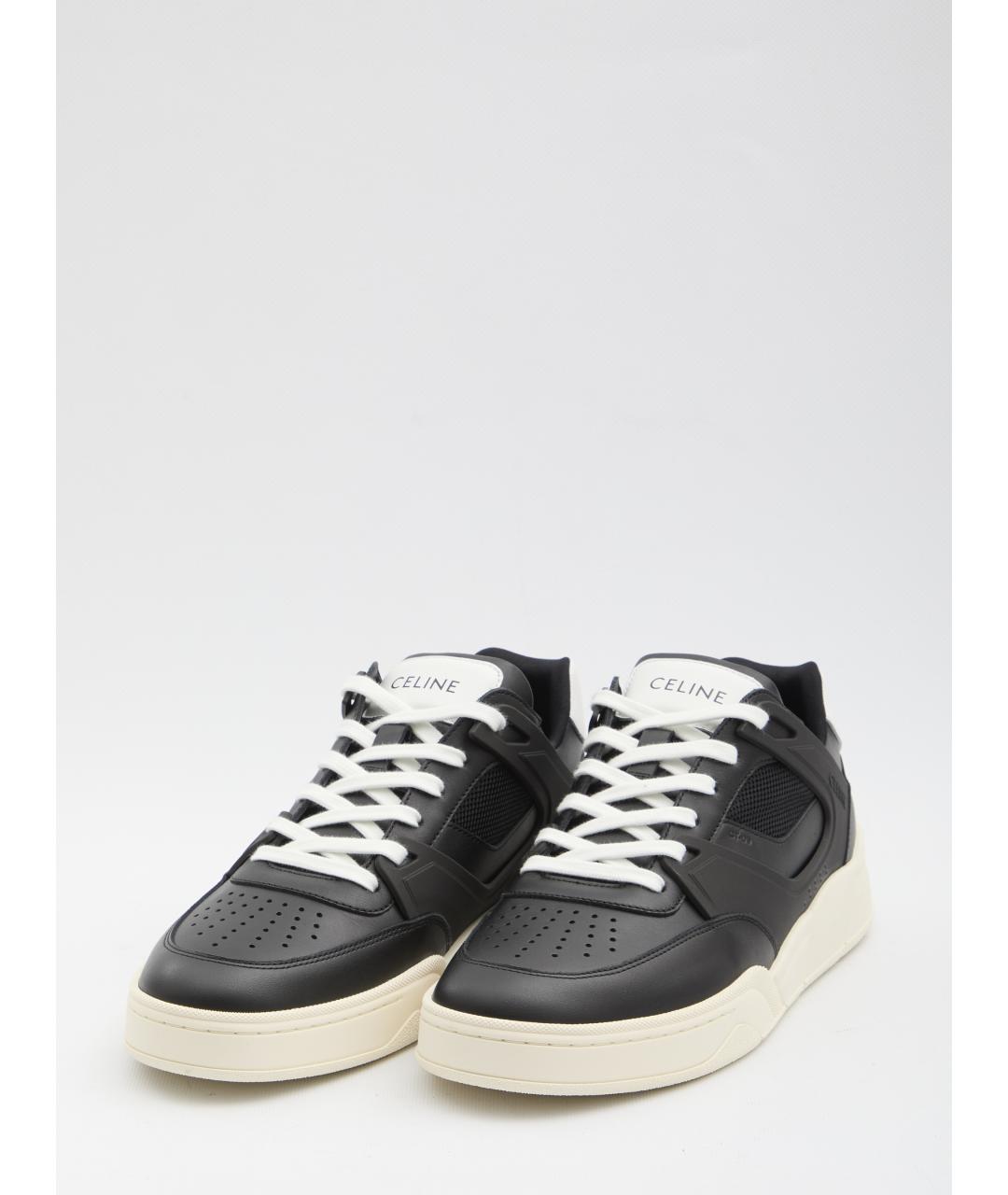 CELINE Черные кожаные низкие кроссовки / кеды, фото 2
