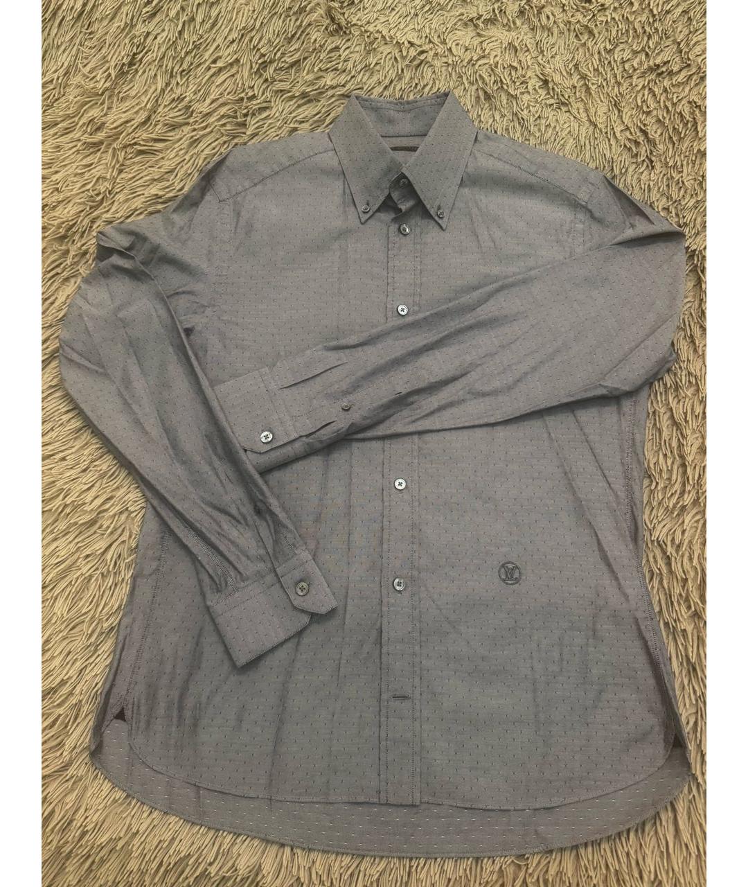 LOUIS VUITTON Серая хлопковая кэжуал рубашка, фото 6