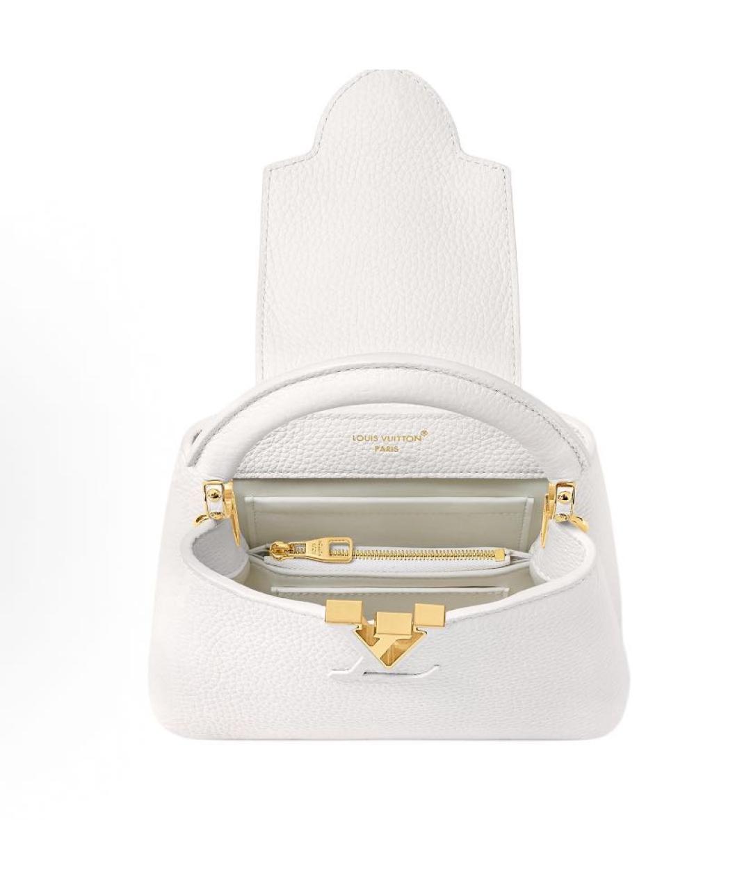 LOUIS VUITTON Белая кожаная сумка с короткими ручками, фото 2