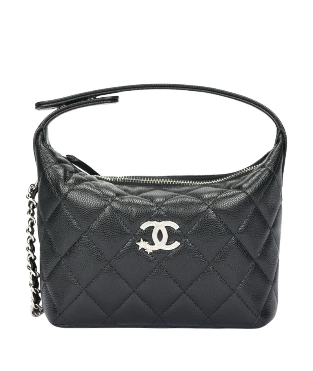 CHANEL Черная кожаная сумка с короткими ручками, фото 1