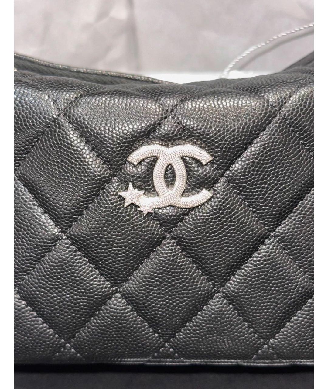 CHANEL Черная кожаная сумка с короткими ручками, фото 5