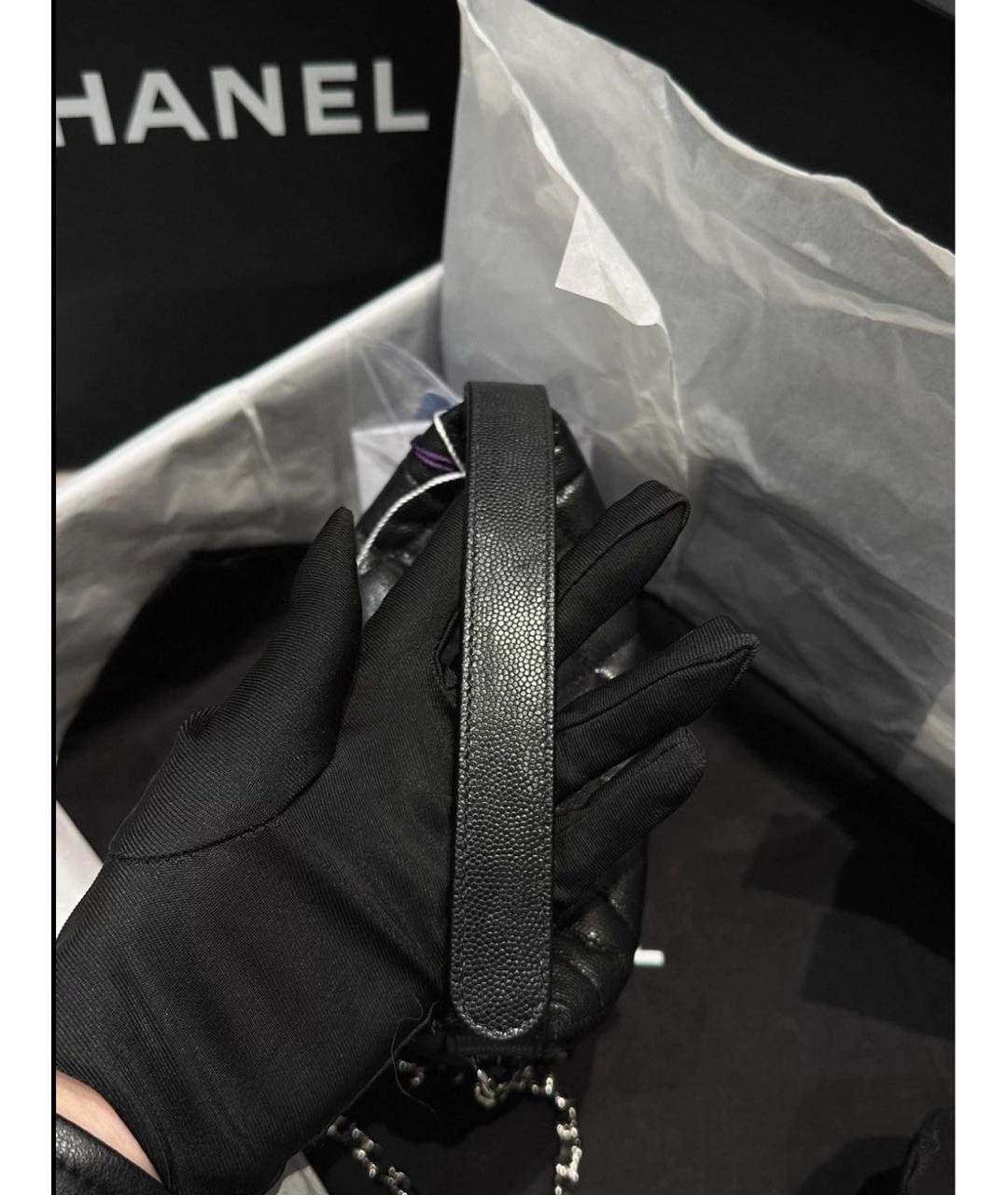 CHANEL Черная кожаная сумка с короткими ручками, фото 8