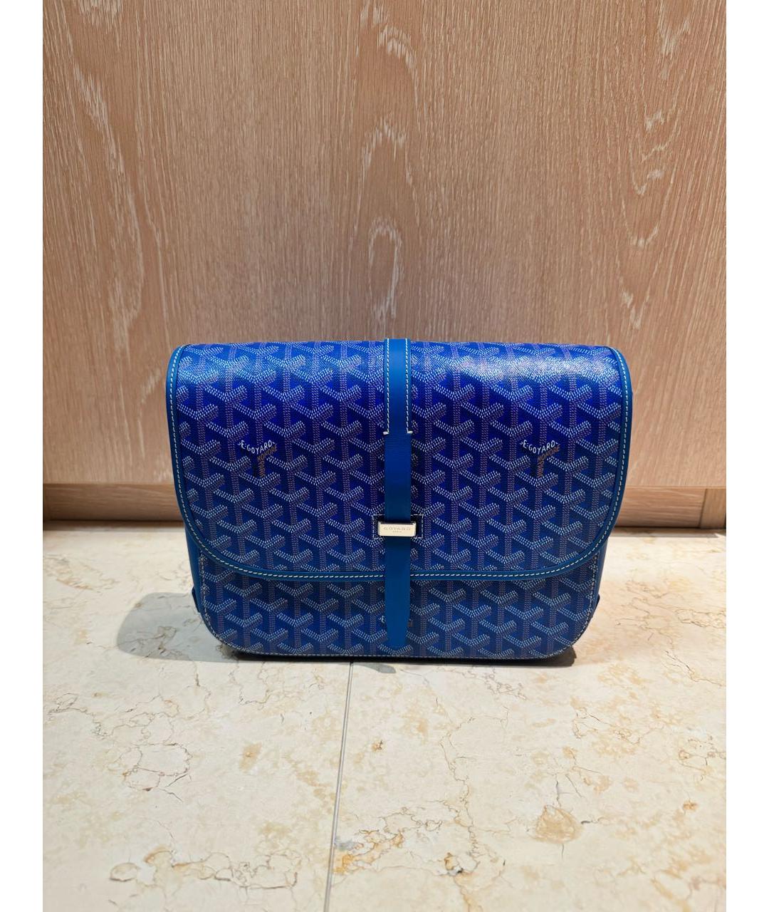 GOYARD Синяя кожаная сумка на плечо, фото 5