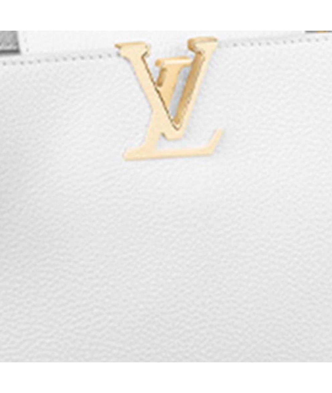 LOUIS VUITTON Белая кожаная сумка с короткими ручками, фото 4