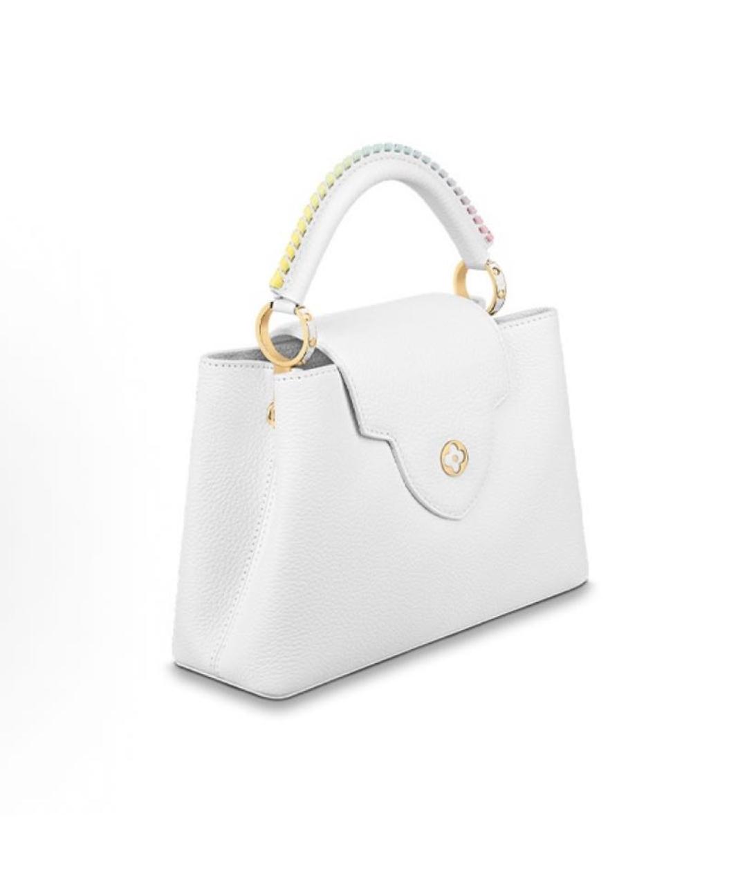 LOUIS VUITTON Белая кожаная сумка с короткими ручками, фото 2