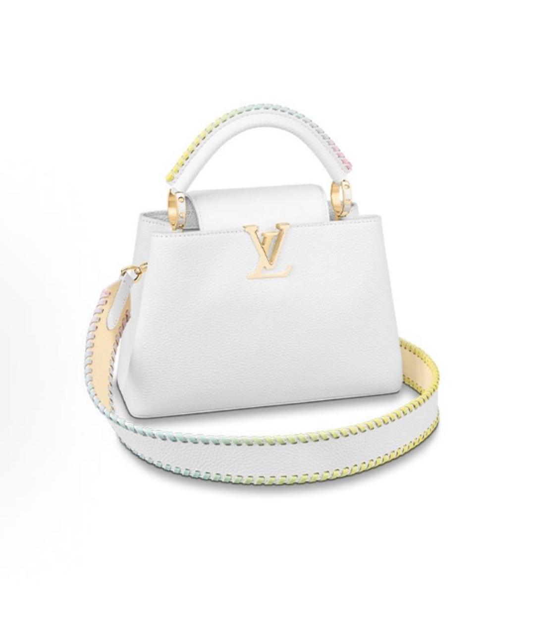 LOUIS VUITTON Белая кожаная сумка с короткими ручками, фото 5