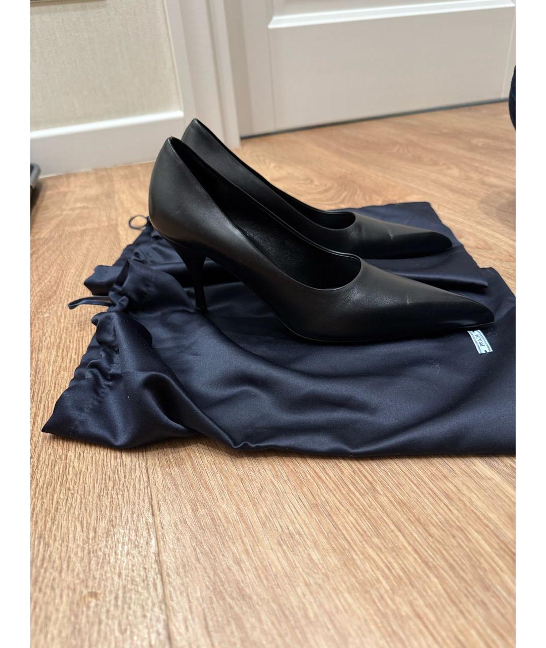 PRADA Черные кожаные туфли, фото 6