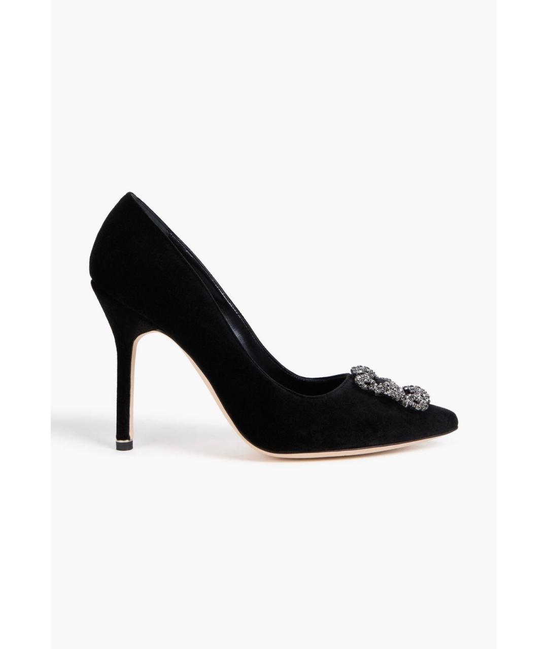 MANOLO BLAHNIK Черные бархатные туфли, фото 5