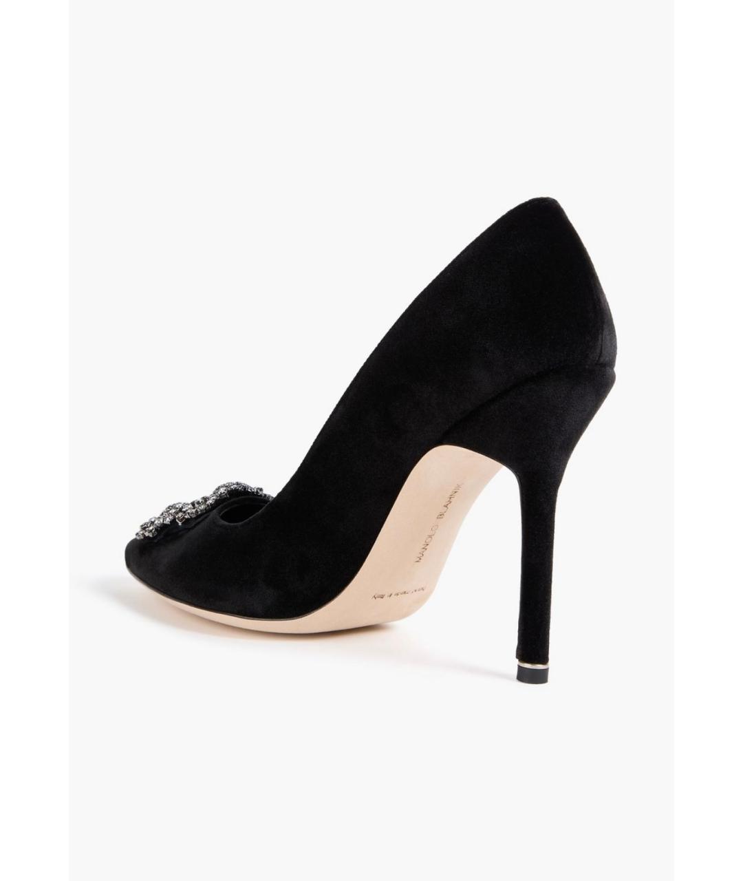 MANOLO BLAHNIK Черные бархатные туфли, фото 4