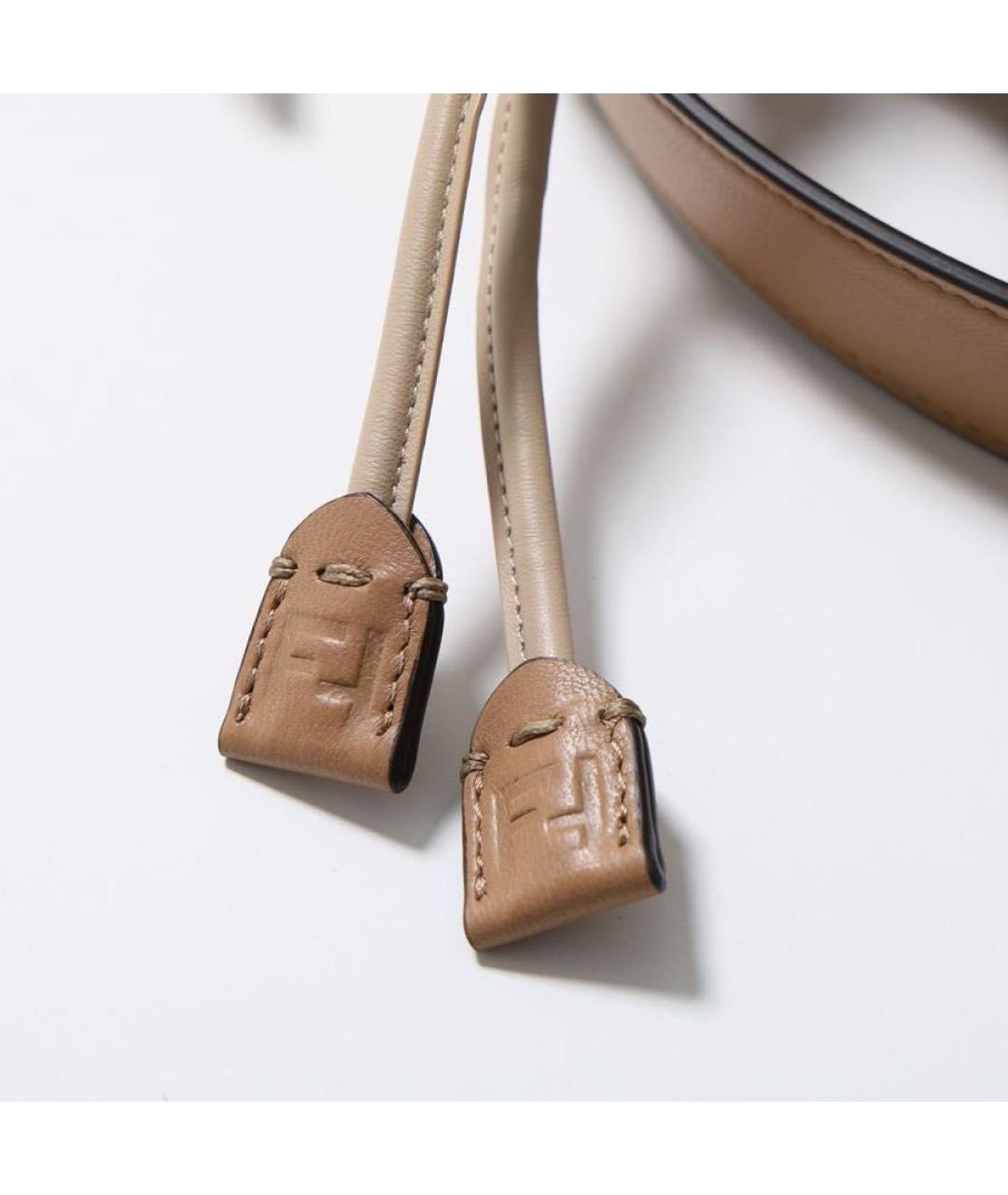 FENDI Бежевая кожаная сумка через плечо, фото 6