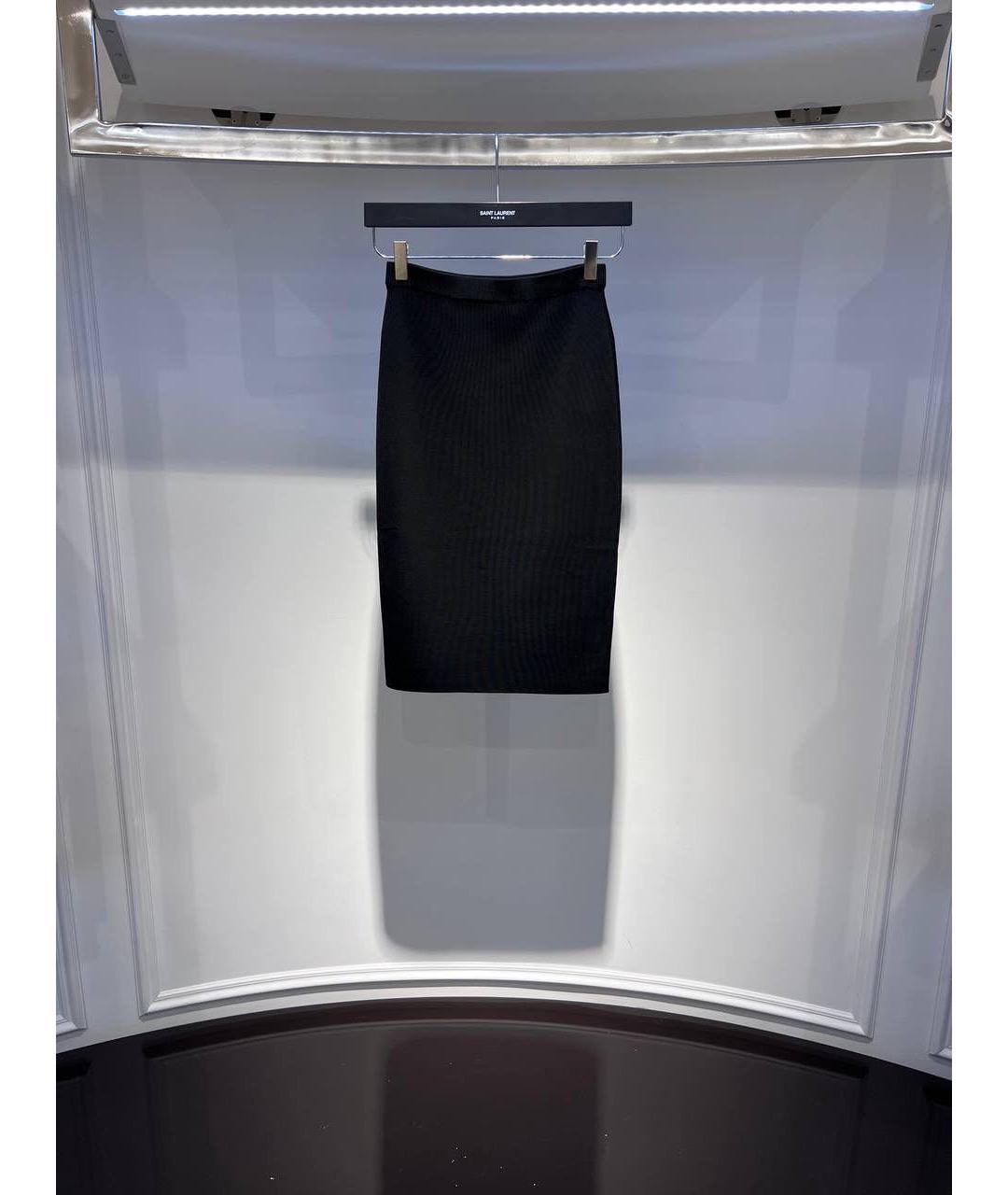 SAINT LAURENT Черная юбка миди, фото 4
