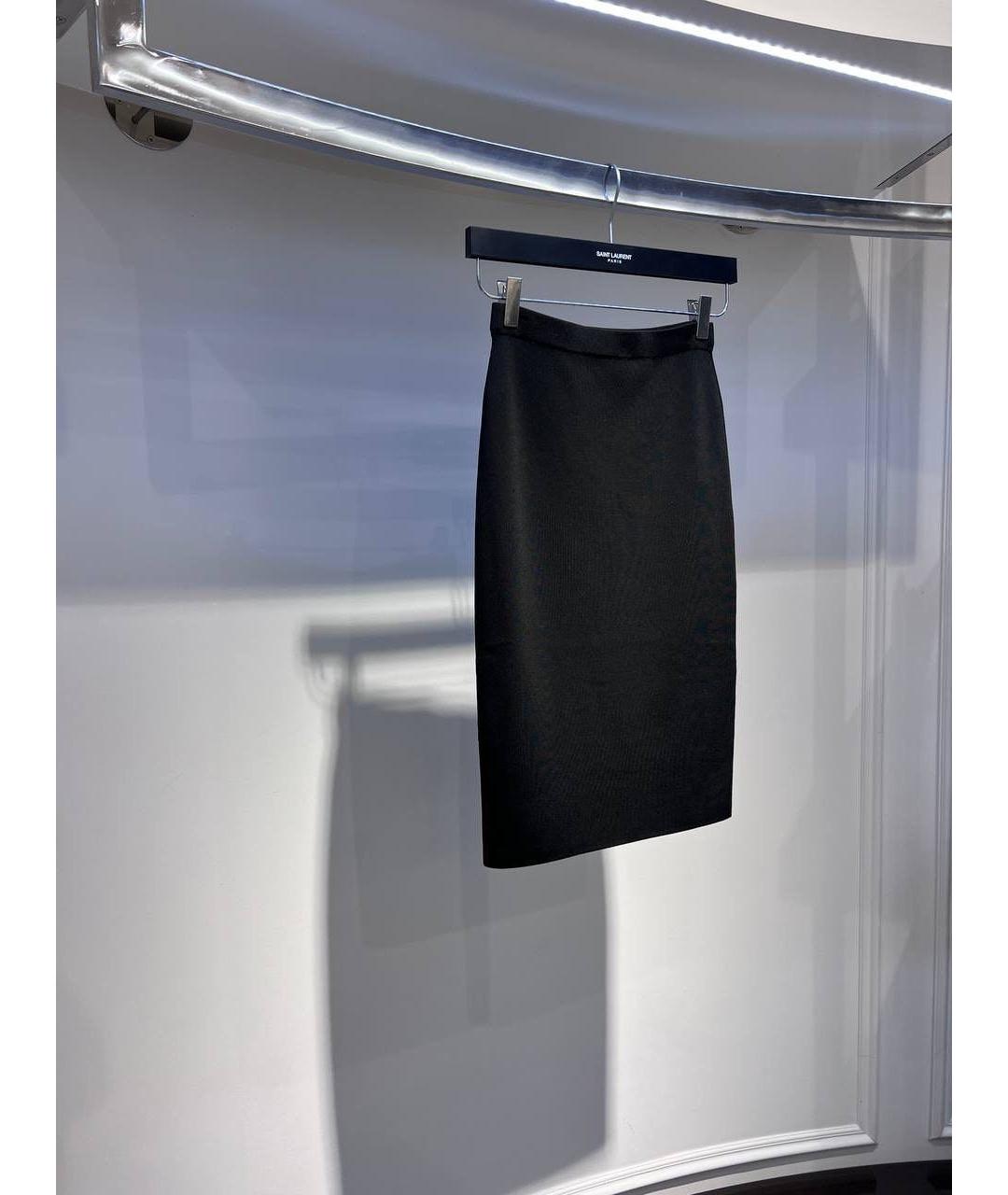 SAINT LAURENT Черная юбка миди, фото 3